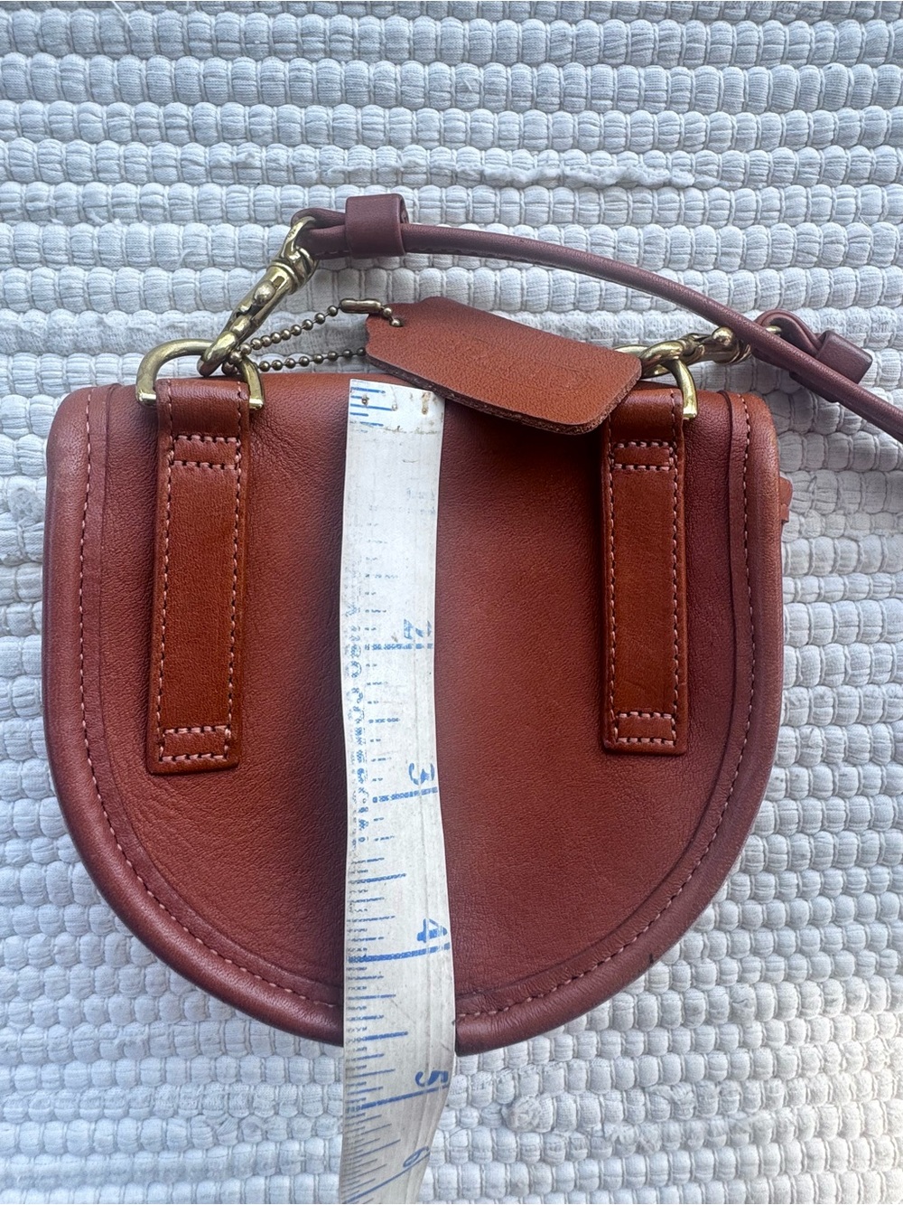 Vintage Coach 9826 Mini Belt Bag British Tan Leather Crossbody 90s - Picture 13 of 14